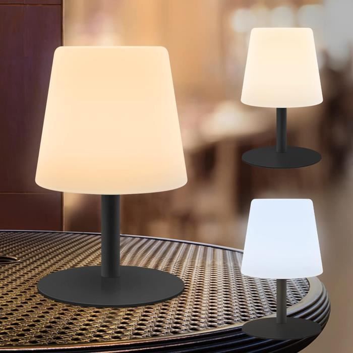 Lampe De Table Sans Fil Rechargeable, 5000mAh Lampe De Bureau LED En Métal Design Charge Usb, 3 Modes De Couleur, Pour Chevet, Exterieur, Terrasse, Restaurant