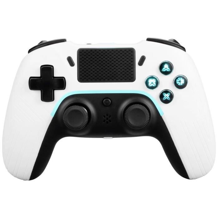 Manette de jeu - DELTACO GAMING - PS4 & PC - Sans fil - Blanc - 2 touches macro programmables
