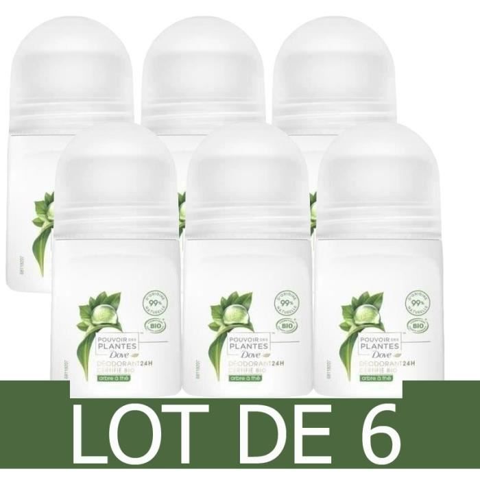 [Lot de 6] DOVE Déodorant Bille Bio Senteur Arbre à Thé Femme 50 ml Cdiscount Au quotidien