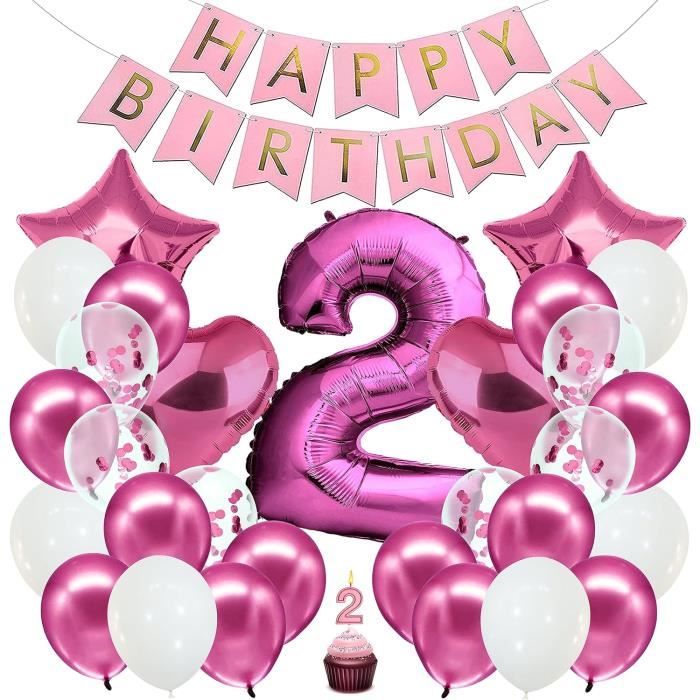 Kit Décoration Anniversaire Fille 8 Ans - Écharpe, Couronne, Ballons, Bougies Et Toppers Princesse