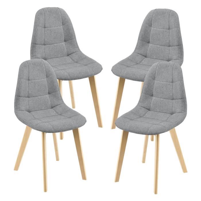 Lot de 4 Chaises de Salle à Manger Kopparberg 86 x 53 x 47 cm Gris Clair
