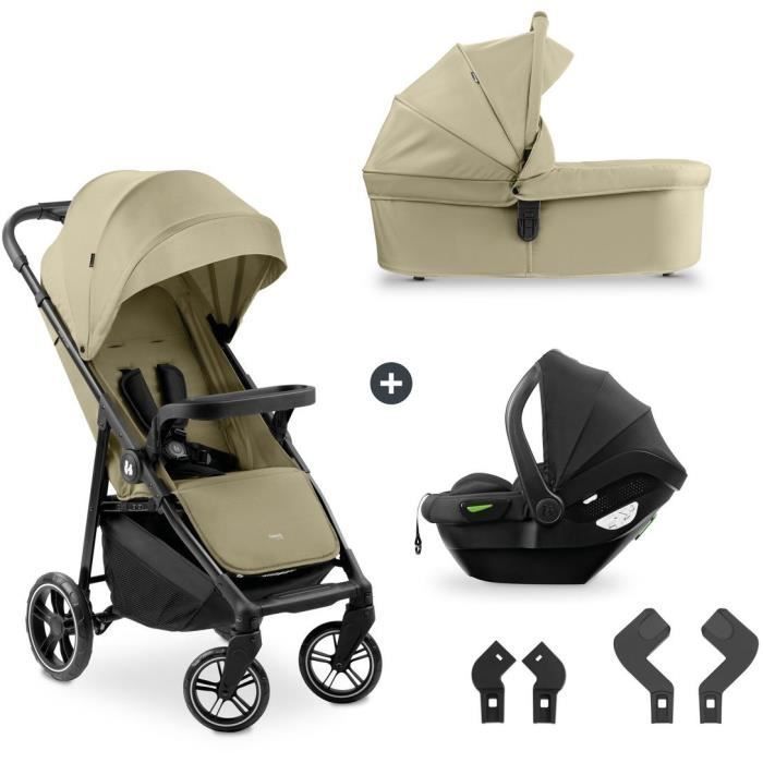 HAUK Ensemble de voyage 3 en 1 Shop N Care Trio Poussette + Nacelle + Siège auto & adaptateurs 4 roues
