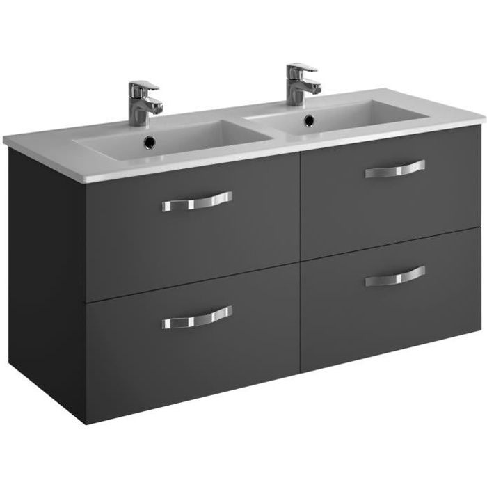 Jacob Delafon Meuble Salle De Bain Vasque 4 Tiroirs Anthracite L 120cm Ola Cdiscount Maison