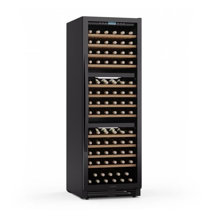 Cave à vin - KLARSTEIN - Vinovilla Trio - 144 bouteilles - 3 zones - 38 dB - Noir - Klarstein