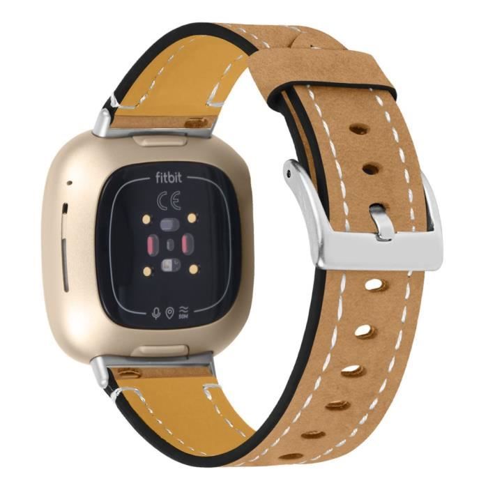 Bracelet En Cuir Véritable De Remplacement Pour Fitbit Luxe - Design Deux-Pièces - Élégant Et Confortable