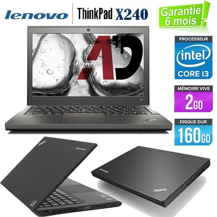 Ordinateur Portable - Lenovo - Thinkpad X240 - Core i3 1.9 GHz - 2 Go RAM - 160 Go HDD - Lenovo