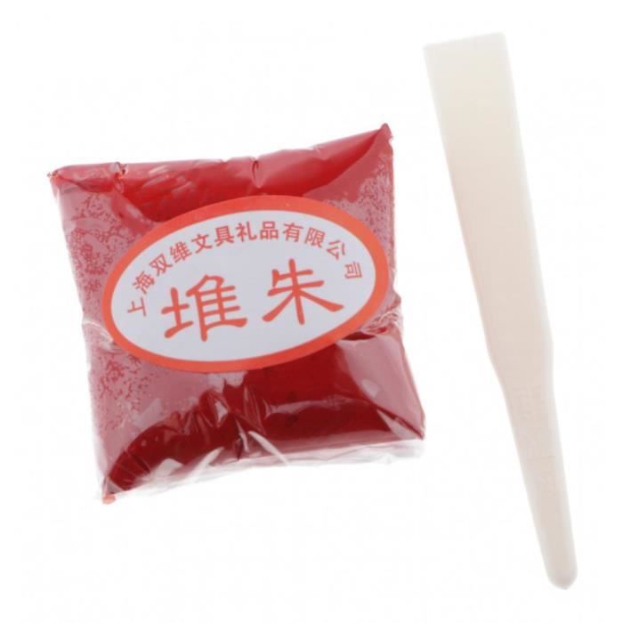 Set De 3 Tampons Encreurs Céramique Pour Calligraphie Chinoise - Encre Rouge Traditionnelle - Boîte De Rangement - Pour Peinture, Sceaux, Scrapbooking - Motif Dragon