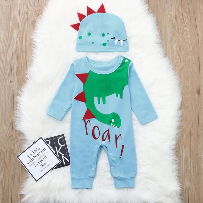 Vetement Bebe Garçon 0-24 Mois Dinosaure Imprimé Survetement Enfant Garcon Automne Sweat A Capuche Manche Longue Sweatshirt Dessin Anime Pantalon