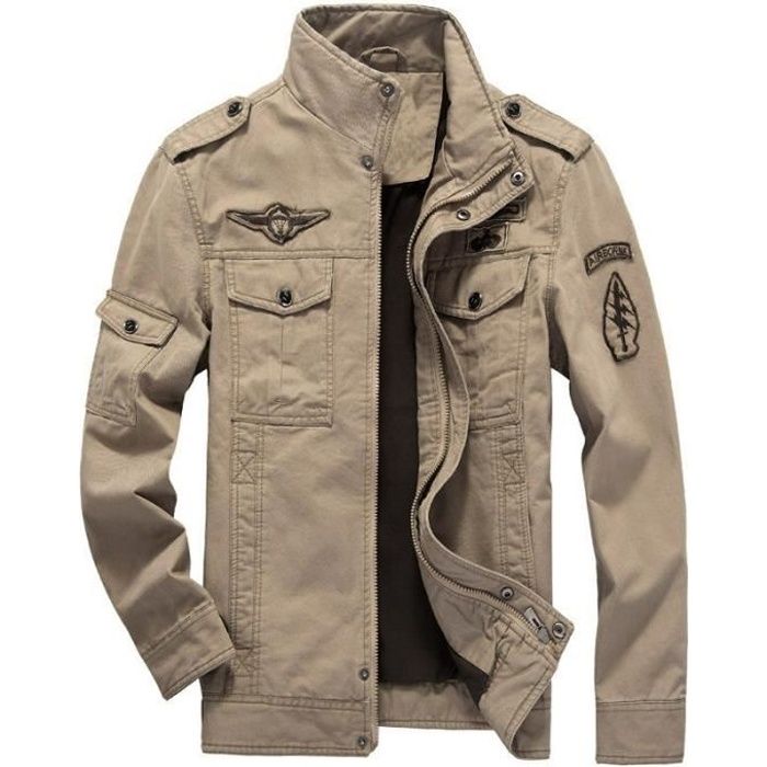 Veste militaire pour hommes Manteau de pilote bombardier en