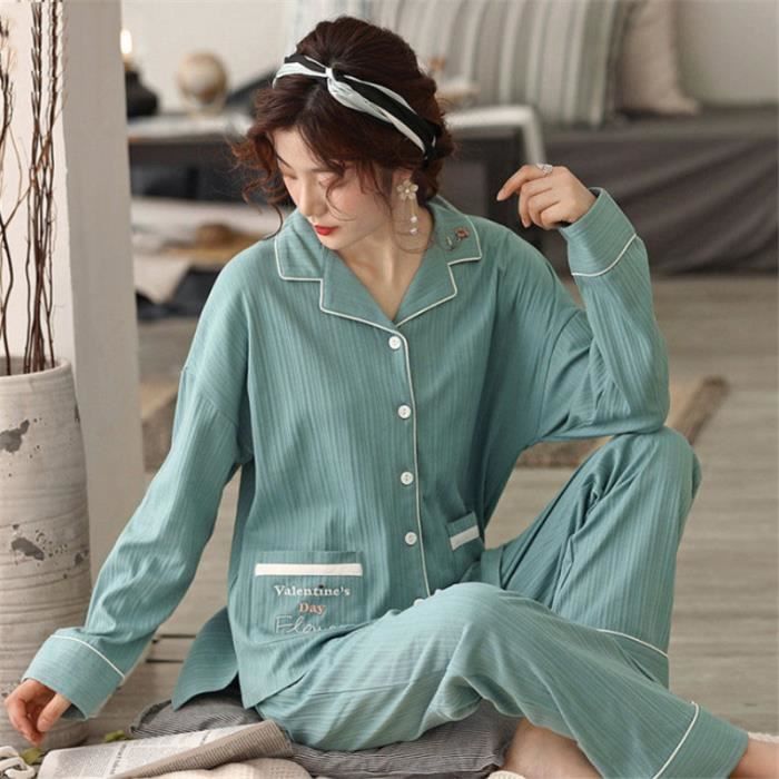 Ensemble pyjama 100% coton/ Ensemble pyjama femme/Manches longues