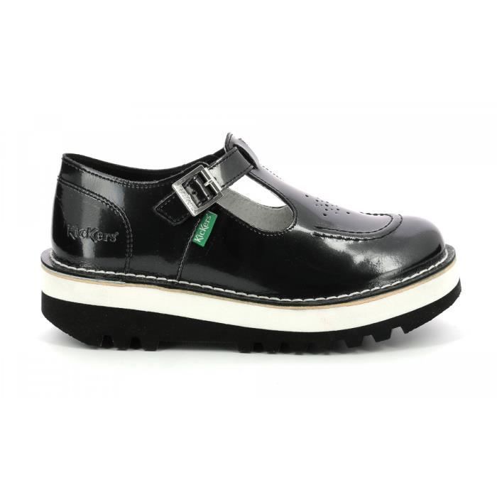 KICKERS Salomes Kickoustrap blanc Femme Noir Cdiscount Chaussures