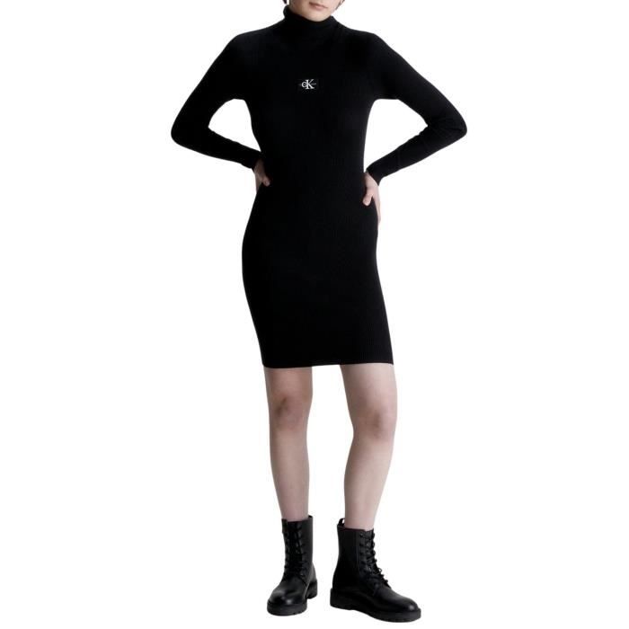 Robe Calvin Klein Badge Roll Noire pour Femme Noir Cdiscount