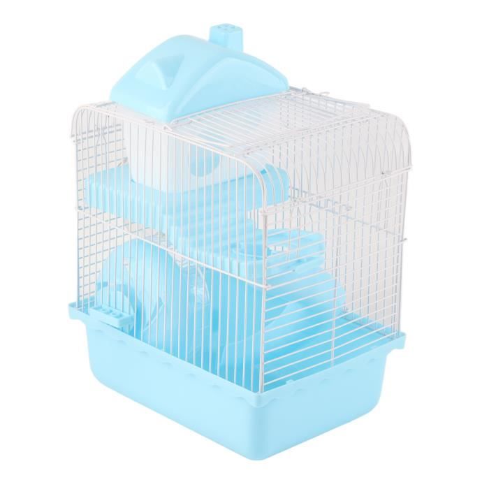 Meilleurs prix pour OMABETA Cage de hamster Cage à Hamster à 2 niveaux, grand espace, conception à châssis haut, Cage d'habitat animalerie jouet Bleu