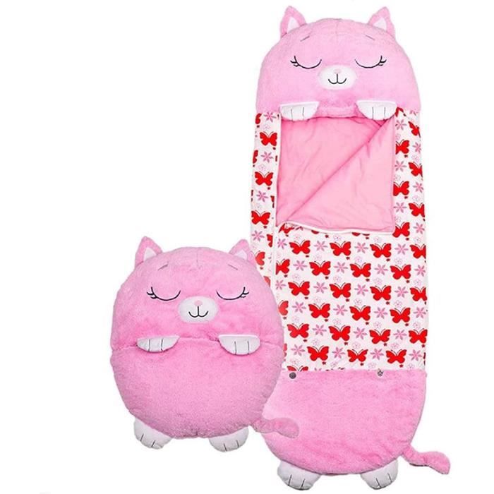 Sac de Couchage Et Oreiller de Jeu Grandes Couches de Sommeil Heureux avec Oreiller Sac de Couchage pour Enfants Cadeau de No/ël Sac de Couchage Animal