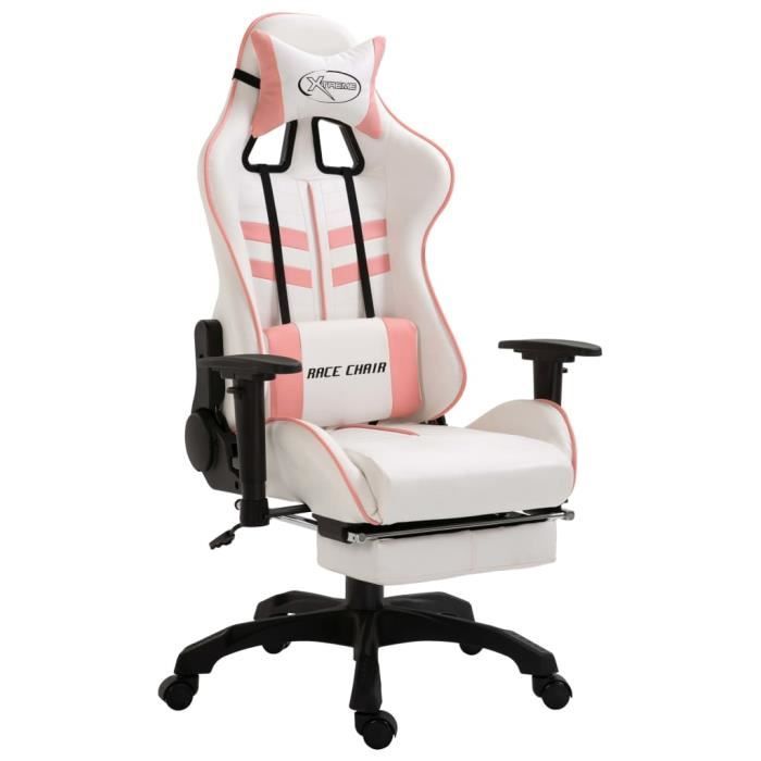 Blanc souple en cuir synthétique poire gamer repose-pieds factices de jeu fauteuil siège Blanc souple en cuir synthétique poire gamer repose-pieds factices de jeu fauteuil siège