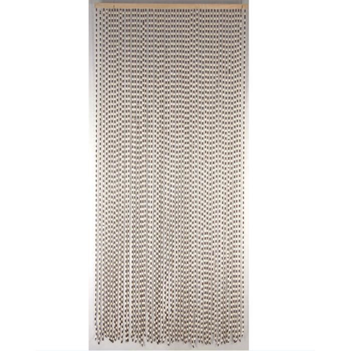 Rideau de porte perles en bois - Dim : 90 x 200 cm