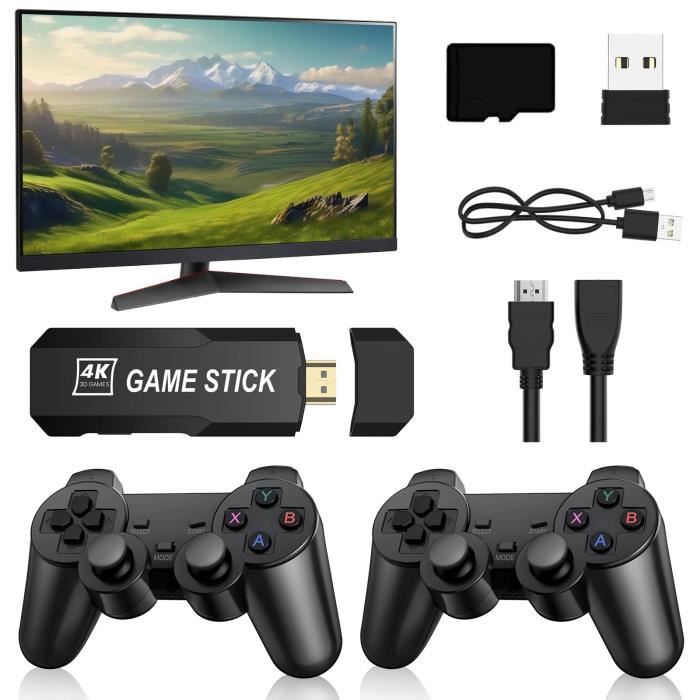 Console Game Stick Lite 4K 64 Go HDMI + 2 Manettes Sans Fil/10000 jeux
