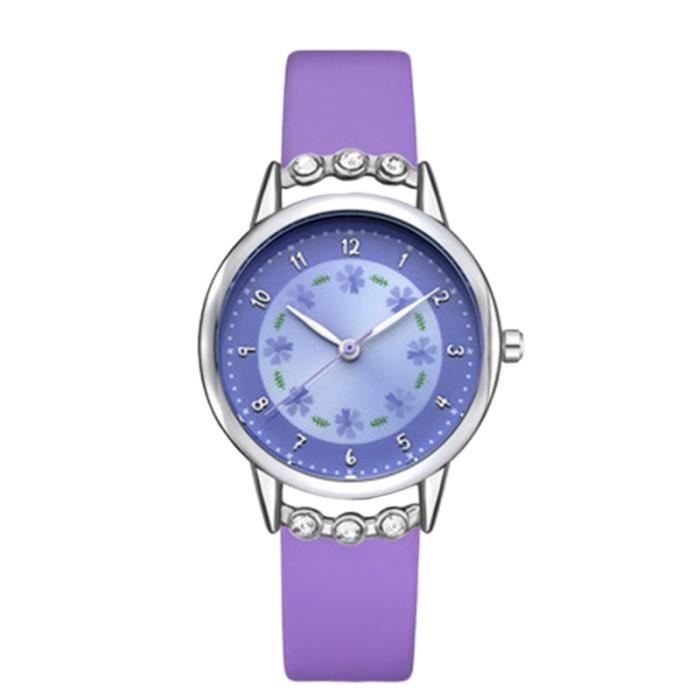 Bracelet Montre Silicone Enfant Hemobllo - Longueur 19cm - Rose - Réglable Et Confortable - Pour Sport Et Quotidien