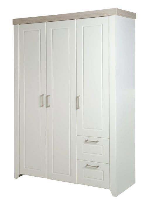 Armoire Bébé 3 Portes Battantes Felicia - ROBA - Blanc - Campagne - Laqué