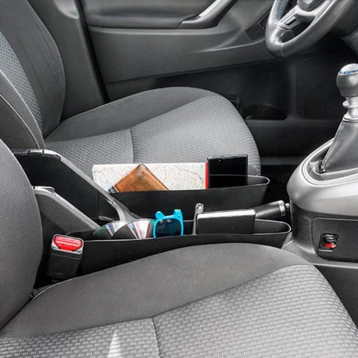 Organisateur d'espace de siège de voiture, boîte de rangement de  remplissage d'espace de siège entre le siège avant, Console en cuir PU de  qualité