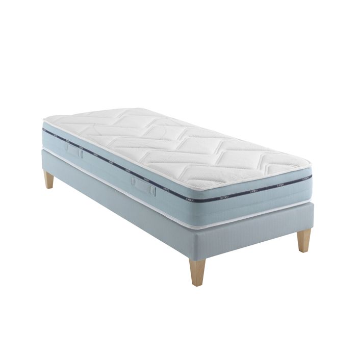 Ensemble matelas mémoire de forme sommier et pieds Songe 500 - SOMEO 80x190 - Blanc - Garantie 7 ans - Someo Ensemble matelas mémoire de forme sommier et pieds Songe 500 - SOMEO 80x190 - Blanc - Garantie 7 ans - Someo