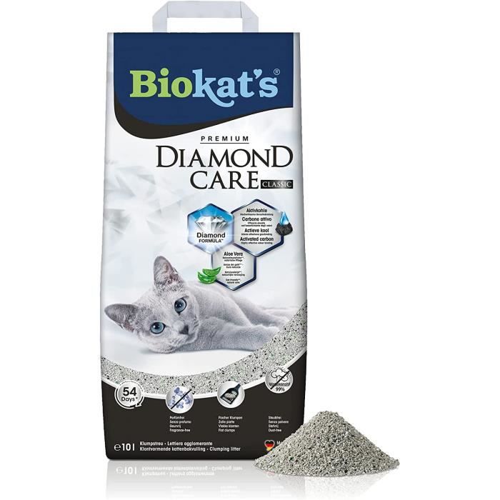 Meilleurs prix pour Biokat’s Diamond Care Classic sans parfum - Litière fine pour chats au charbon actif et à l’Aloe vera - 1 sac (1 à 10 l)205