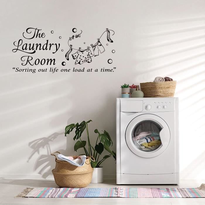 2Sets Stickers Muraux Citations Française Autocollant Mural Texte Famille et Bonheur Réussite