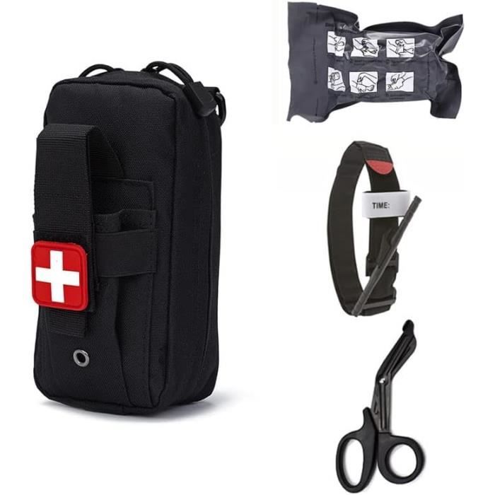 Poche Médicale Tactique MOLLE EMT – IFAK Secours Traumatologie Noir