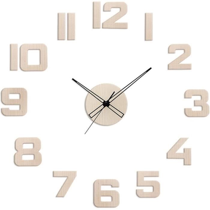 Horloge Murale 3D DIY Retoo - Cadran Variable 70-130cm - Mécanisme Silencieux Décoration Murale DIY Horloge Murale 3D DIY Retoo - Cadran Variable 70-130cm - Mécanisme Silencieux Décoration Murale DIY