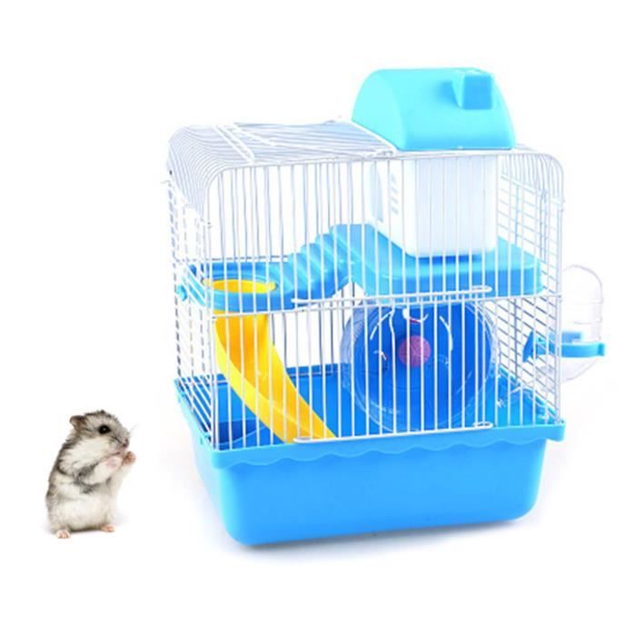 Meilleurs prix pour VGEBY Cage pour hamster Cage de hamster à 2 niveaux Cage d' de hamster de conception de châssis élevé pour animalerie cage Bleu
