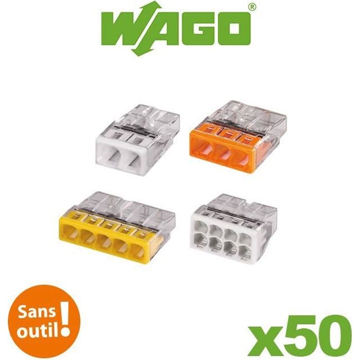 Borne de connexion électrique WAGO sans outils 2 x 0,08 à 4 mm2 souple -  borne automatique