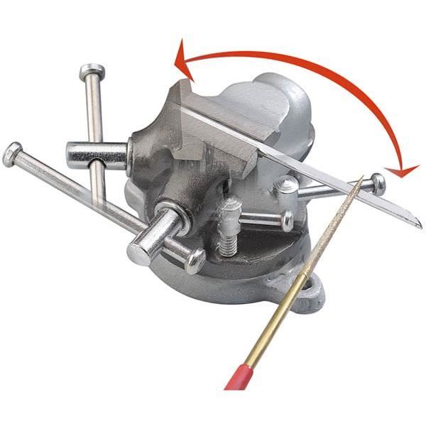 Étau Rotatif 70mm LOPYXBR - Base 360° - 4 Patins Caoutchouc + Gants - Petit Travail, Bijoux, Modelisme