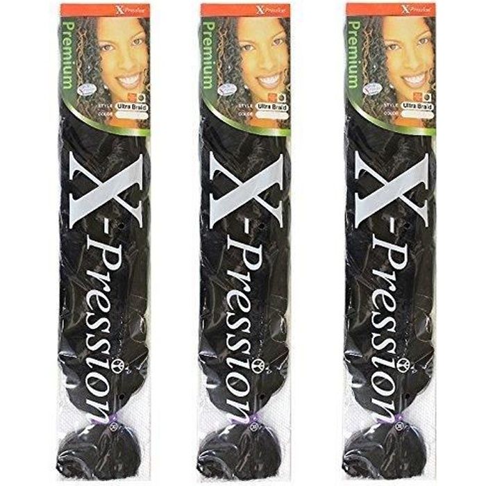 X-pression Premium Original Ultra Braid - Color 1B ( Pack of 3 )