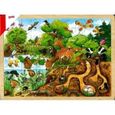 Puzzle en bois Découverte de la nature - GOKI - Moins de 100 pièces - Vert-1