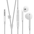 Ecouteurs filaires avec micro 3,5mm filaire écouteurs avec micro pour iPhone 5/6-Blanc-CY-1