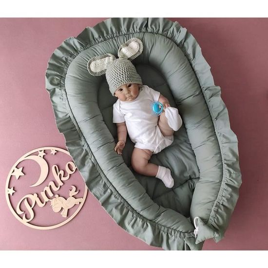 Nid De Bébé Cocoon Portable 90x50 Cm - Réducteur De Lit Pour Nouveau-né - Coton Respirant - Gris - Pour Voyage Et Maison