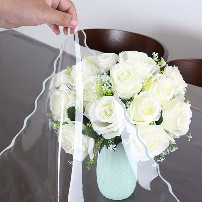 Nappe De Table Ovale Vinyle Transparent 152,4 X 228,6 Cm – Imperméable Et Anti-taches