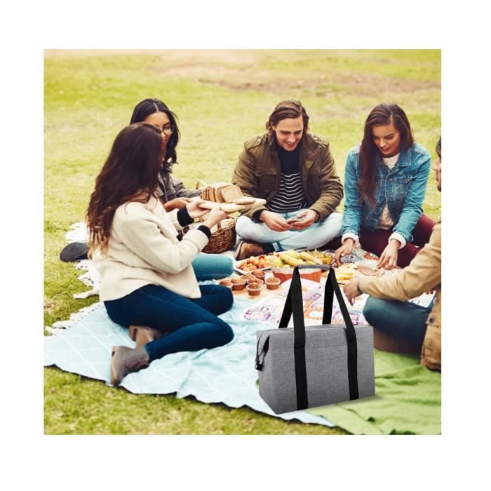 Sac D'épicerie Isotherme Réutilisable, Sac De Livraison De Nourriture En Tissu Oxford 10 L, Sac Isotherme Portable Et Pliable Pour Pique-nique