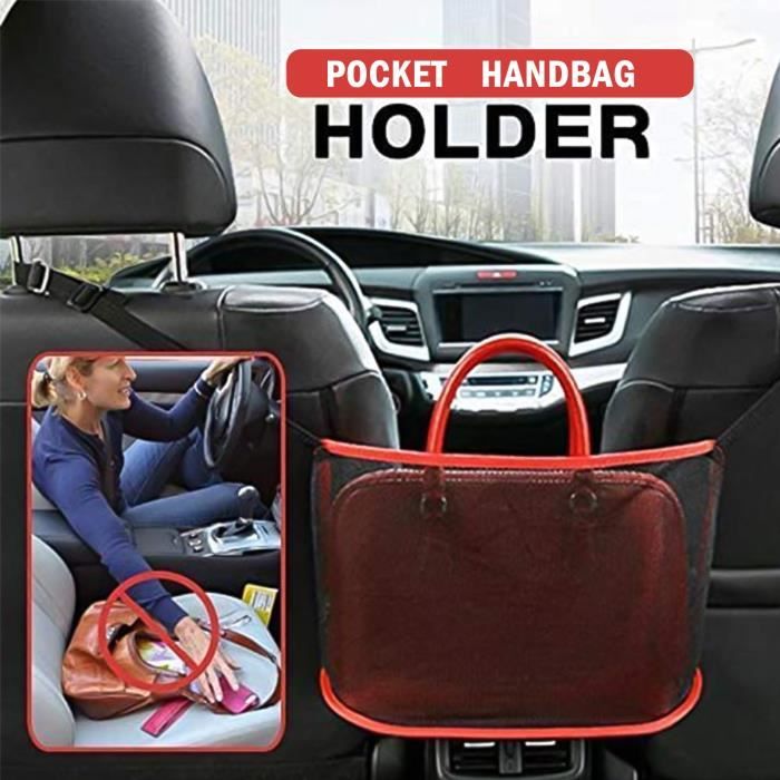 Filet de voiture support de rangement poche filet sac organisateur avancé  maille sac à main sac à main sac de rangement côté siège 