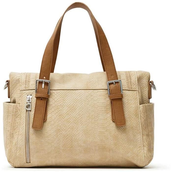 Sac desigual marron et beige cheap