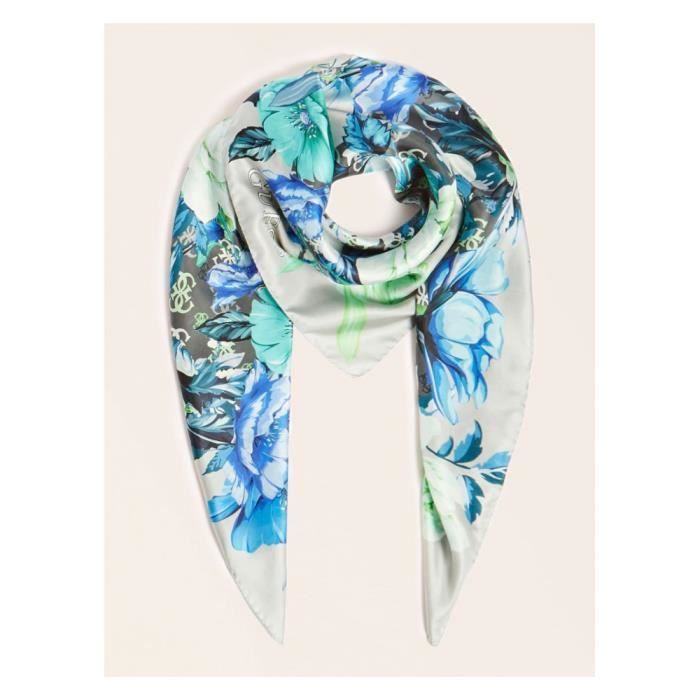 Guess femme foulard soie imprime floral gris Cdiscount Pret a Porter
