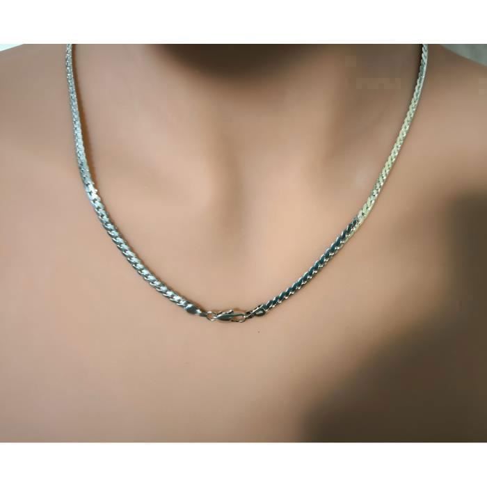 Chaîne De Cou Femme Maille Anglaise En Argent 925 - Longueur 44 Cm, 4 Mm - Neuf