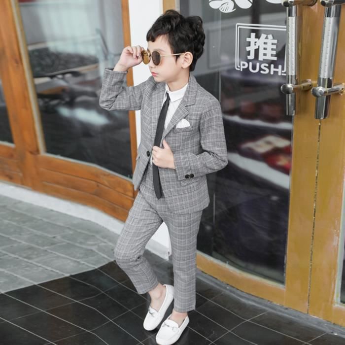 Costume Garçon d'Honneur Costume Enfant Tuxedo Suit pour Mariage Cérémonie  Anniversaire Soirée Bal,Gris-2 pièces Gris-2 pièces - Cdiscount  Prêt-à-Porter