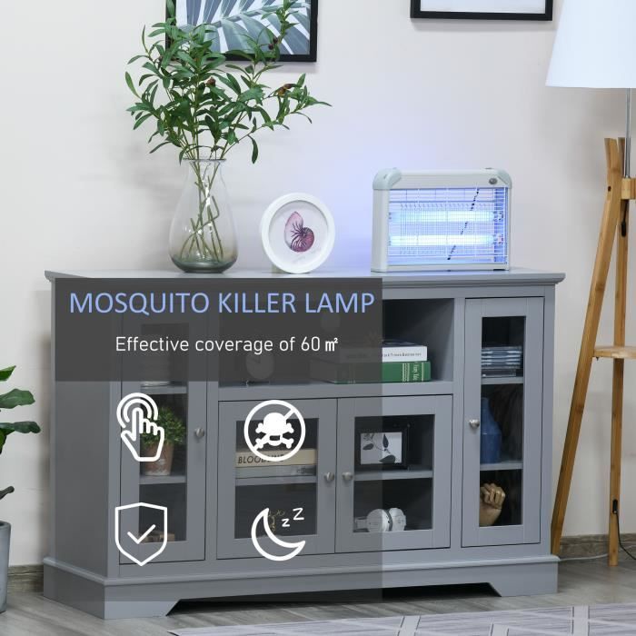 Outsunny Lampe UV anti-insectes anti moustique tue mouche électrique  destructeur d'insectes 20 W gris - Cdiscount Jardin