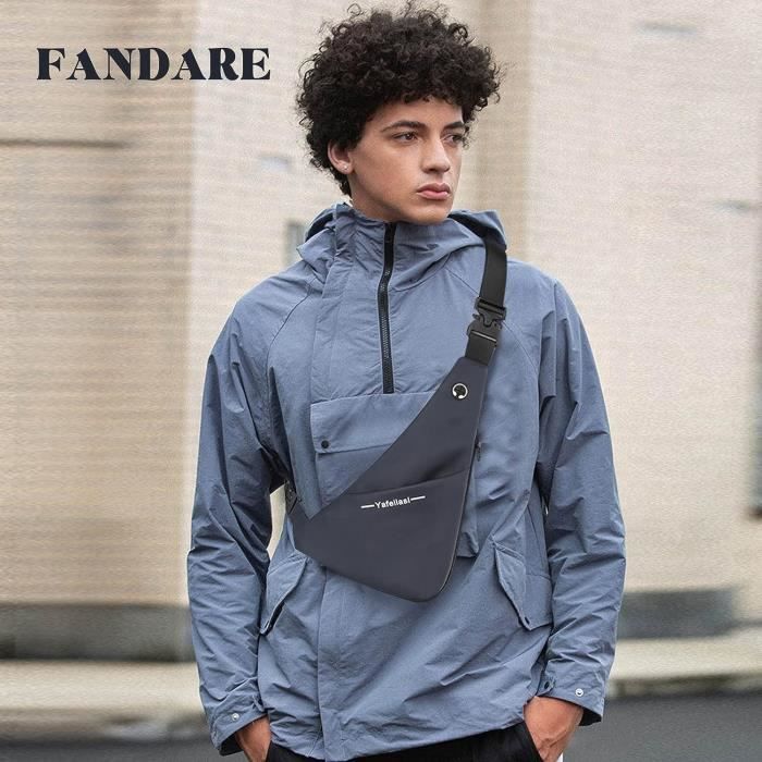 FANDARE Ultra leger Sac de Poitrine Sac Bandouliere Sling Crossbody Bag Homme Sacoche Recto Verso Sac d Epaule Impermeabl S812 Cdiscount Bagagerie Maroquinerie
