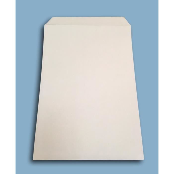 Lot de 50 Grande enveloppe pochette courrier A4 - C4 papier kraft blanc 90g  format 229 x 324 mm une enveloppe blanche avec fermeture - Cdiscount  Beaux-Arts et Loisirs créatifs