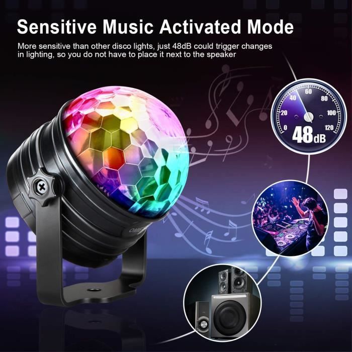 Lampe Scène Gvoo Boule à Facettes LED RGB Avec Télécommande Et Mode Sonore - Effets Disco