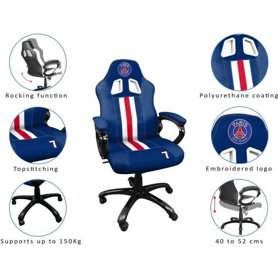 Siege Gaming Paris Saint Germain Subsonic Achat Vente Siege Gaming Siege Gaming Psg Cdiscount
