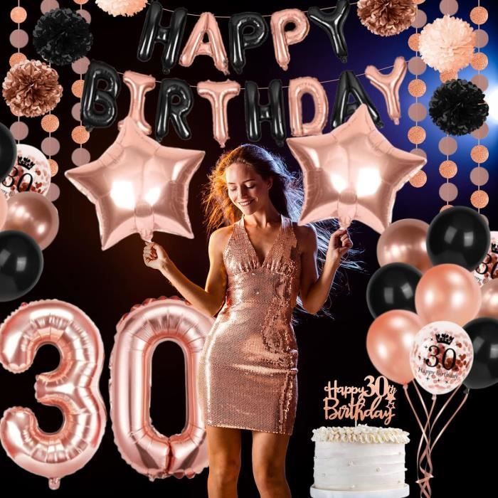 Décoration Anniversaire Noir Et Or 30 Ans Decoration Anniversaire