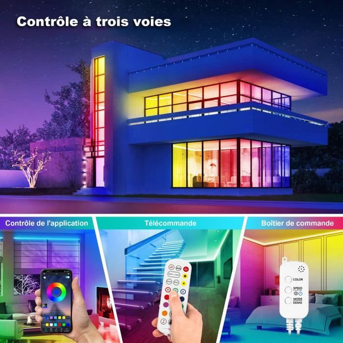 Ruban LED, 20M Bande LED Multicolore, bandeau led avec bluetooth ...